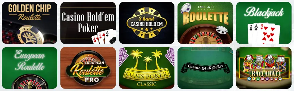 Juegos de mesa en NEON54 CASINO