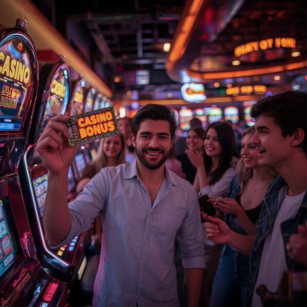 una persona con un bono de NEON54 CASINO