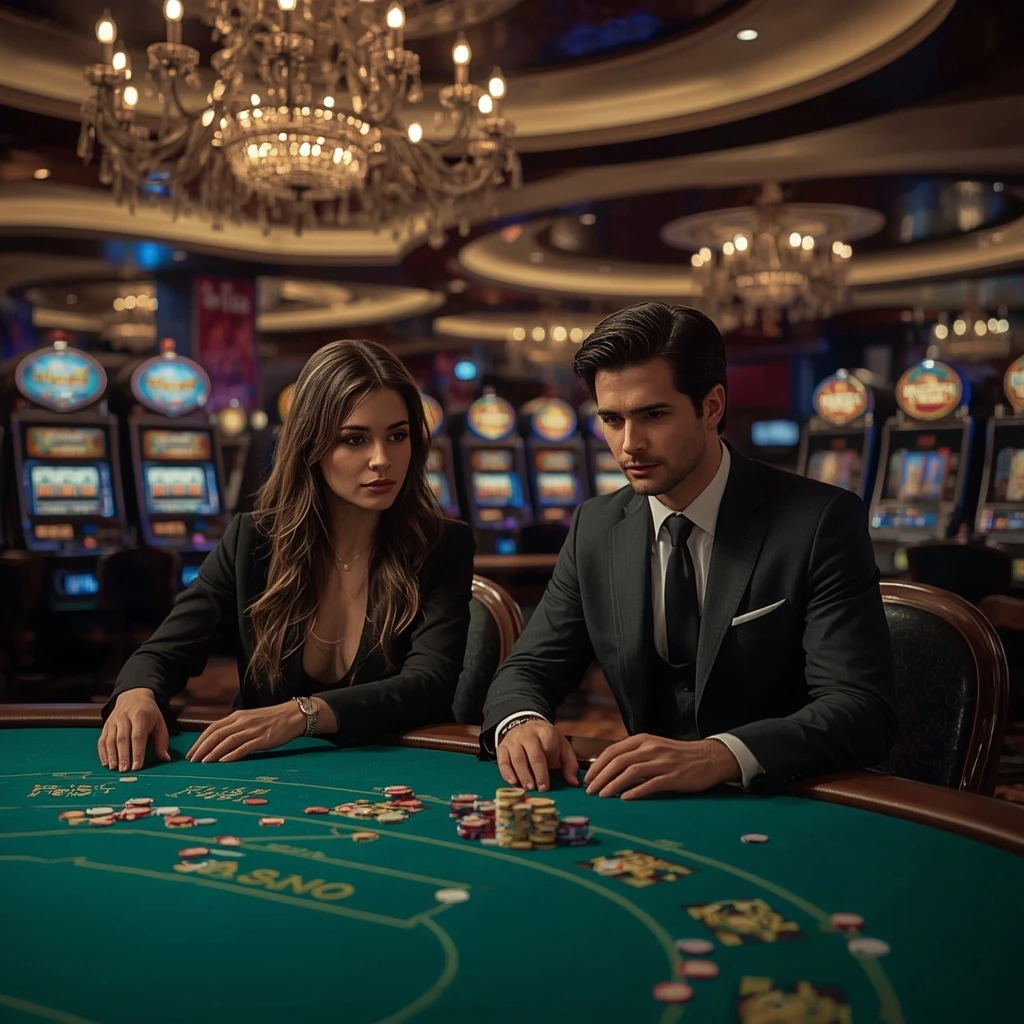 Dos jugadores de póker en NEON54 CASINO